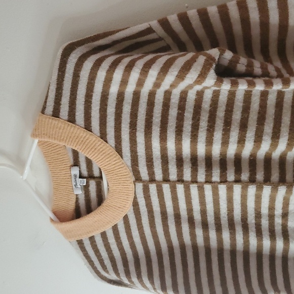 Madewell Stripe-Play Smithe Sweater Size XXS Coziest Yarn Brown White Orange - Picture 4 of 9